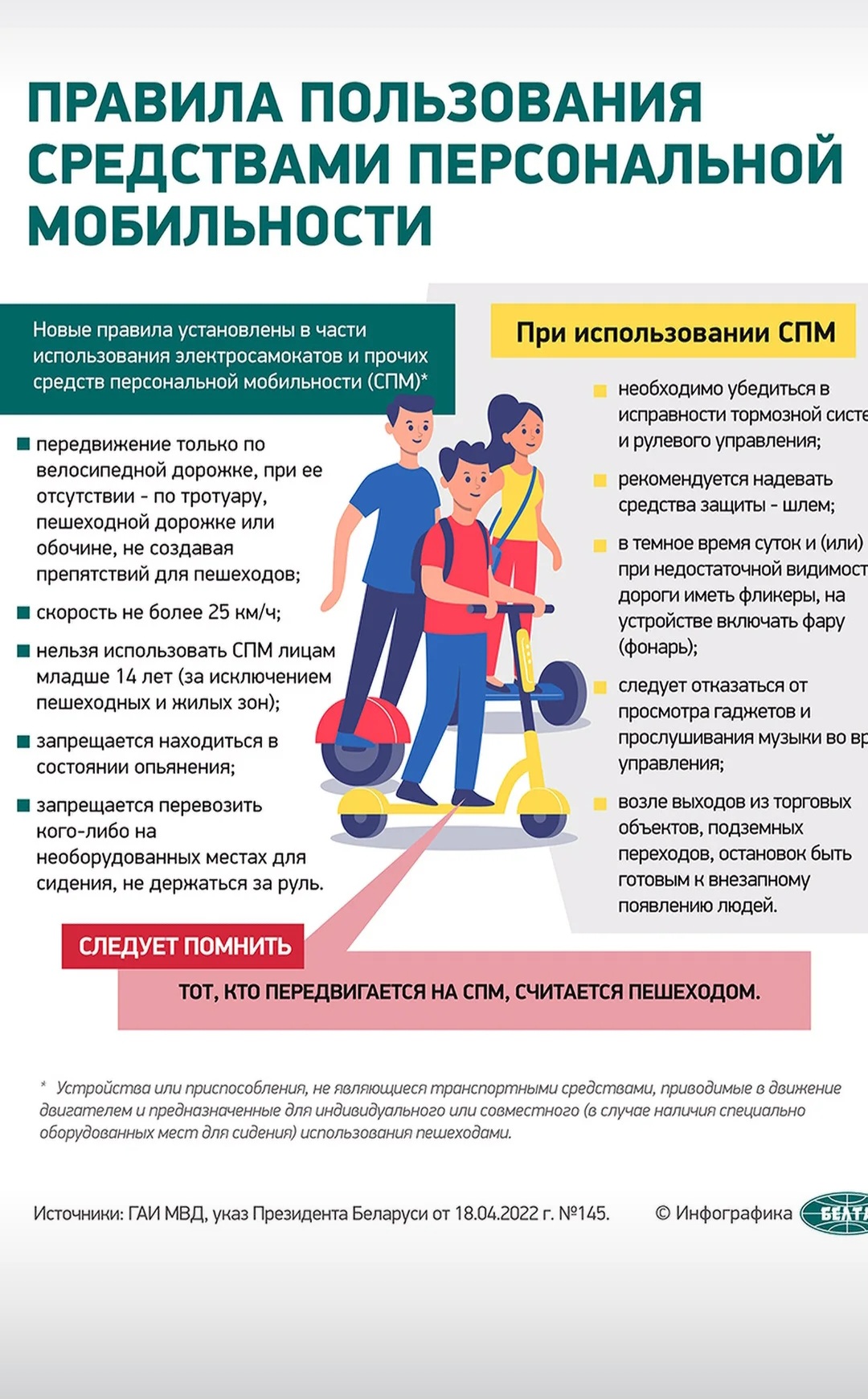 Правила пользования средствами персональной мобильности